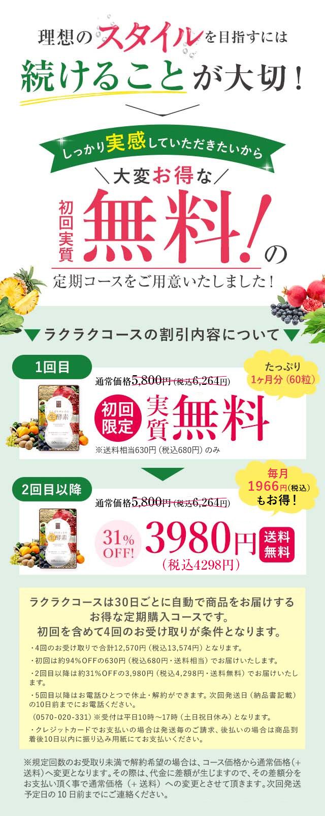 ラクラクコースについてご購入前に必ずご確認ください